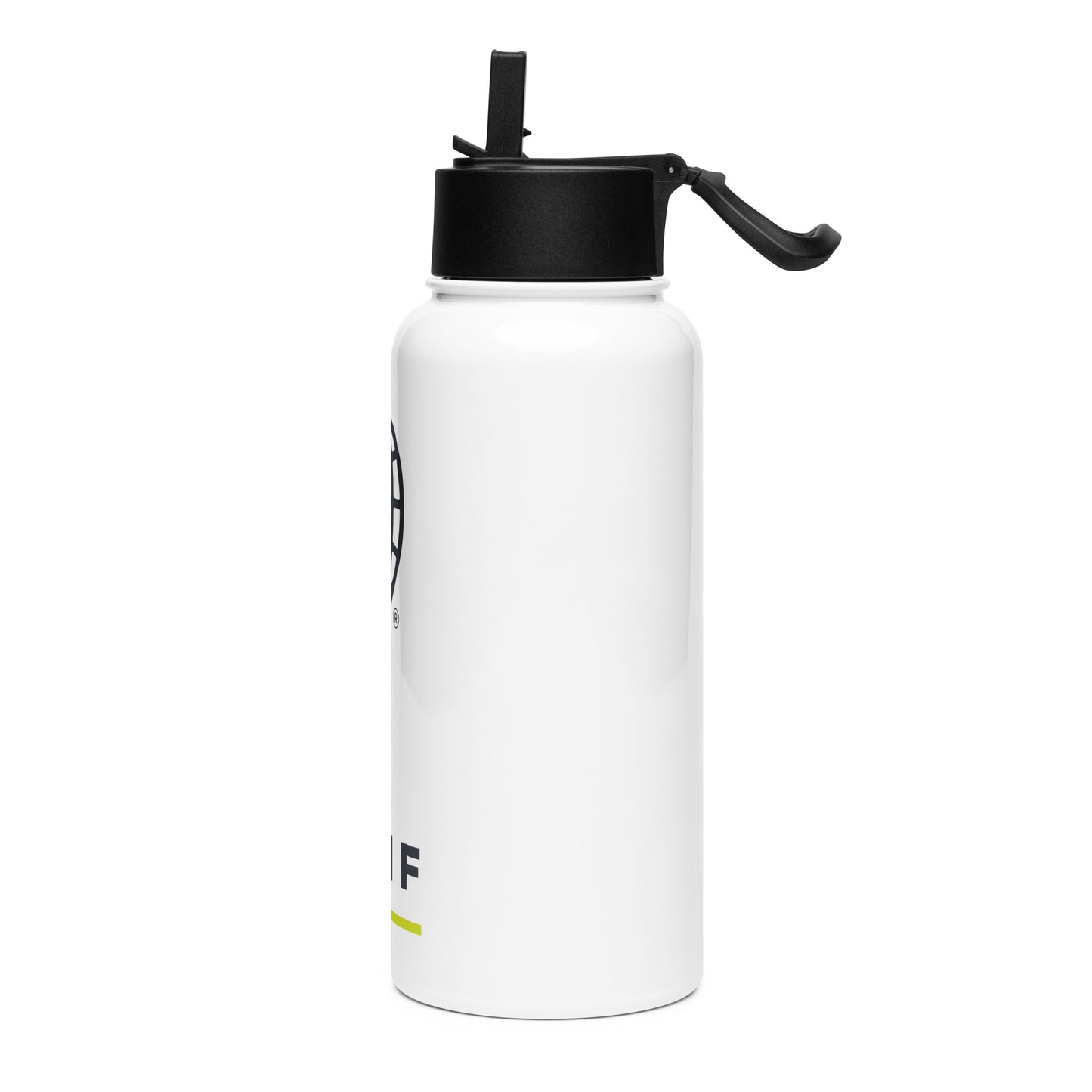 ITHF stainless steel water bottle with a straw lid