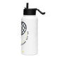 Tennis Racquet stainless steel water bottle with a straw lid