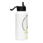 Tennis Racquet stainless steel water bottle with a straw lid